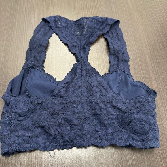 Free People Intimately Free People Blue Lace Galloon Racerback Bralette XS - Picture 3 of 4